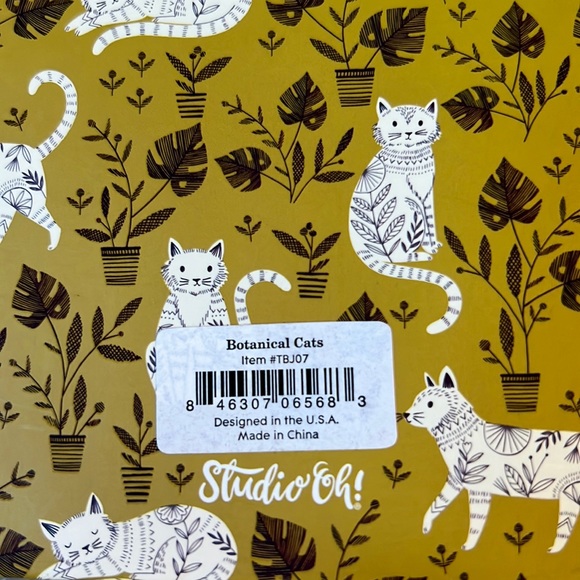 ring-bound notebook w/tab sections & pocket-“Botanical Cats”-NWT-4 available - Picture 7 of 7